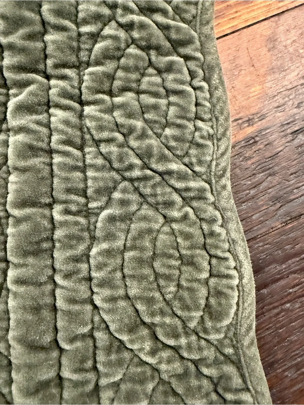 Pottery Barn Olive Green Quilted Pillow Shams